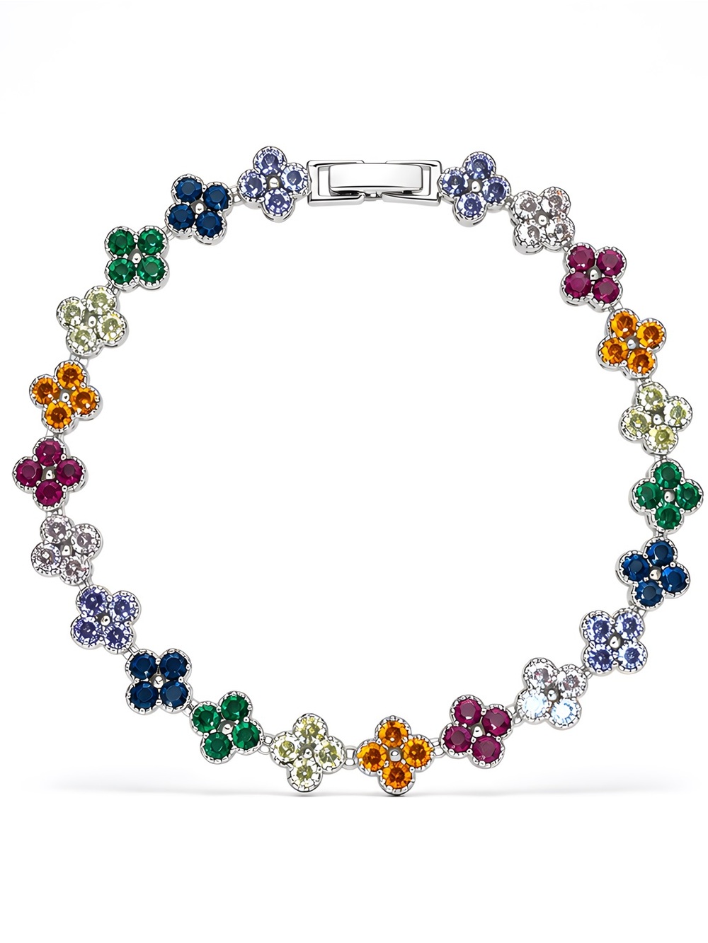 Multicolor Clover Tennis Bracelet